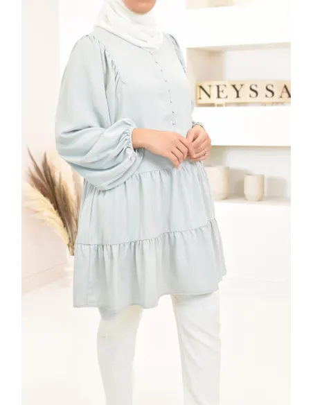 Tunique type chemise manches longues coupe évasée, mastour parfaite pour femme voilée