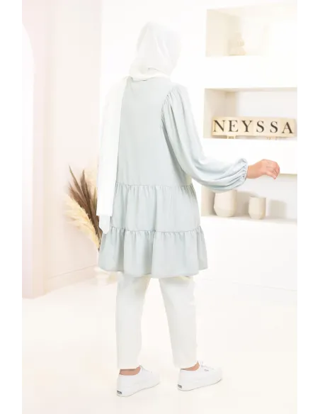 Tunique type chemise manches longues coupe évasée, mastour parfaite pour femme voilée