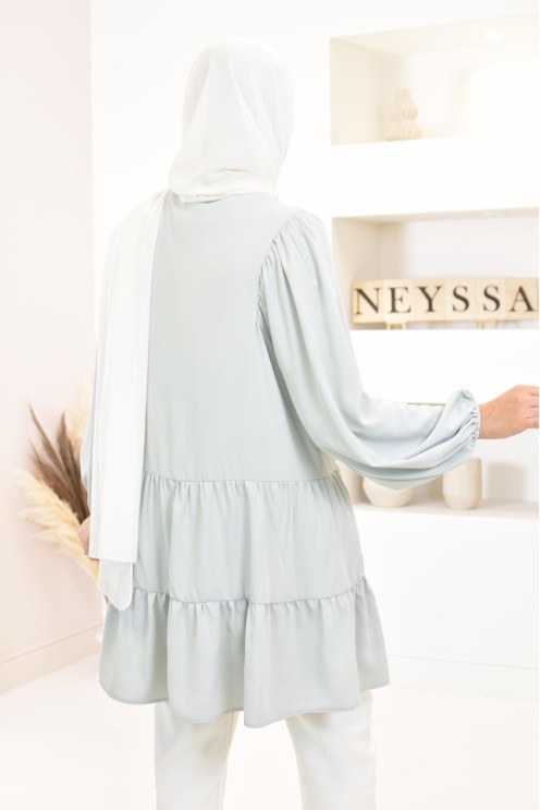 Tunique type chemise manches longues coupe évasée, mastour parfaite pour femme voilée