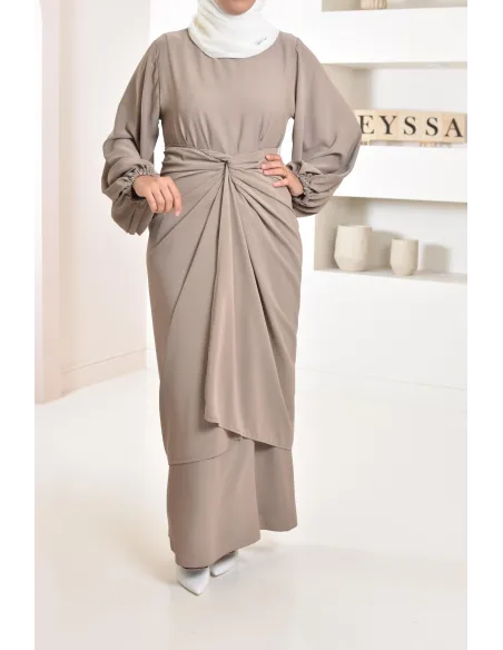 Abaya set with mastour apron for Muslim women