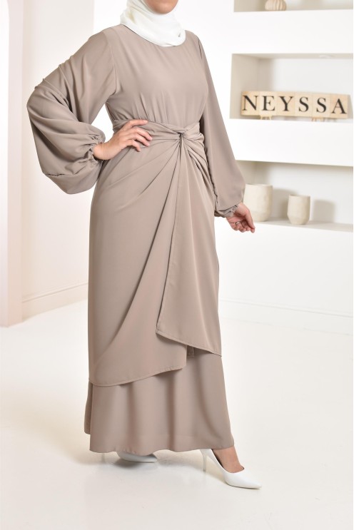 Abaya set with mastour apron for Muslim women