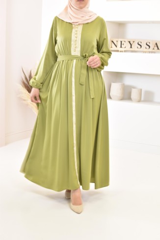 Zhxinashu Abaya Femme Musulmane Élégante - Caftan Marocain Brodée à Imprimé Papillon, Robe Noire Décontractée Et Modeste Pour Aïd Et Ramadan