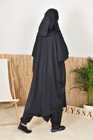 Jilbab de bain coupe papillon khimar intégré, parfait pour les grandes tailles
