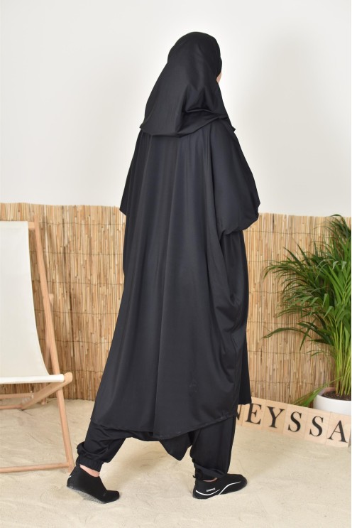 Bade-Jilbab Schmetterlingsschnitt mit integriertem Khimar, perfekt für große Größen