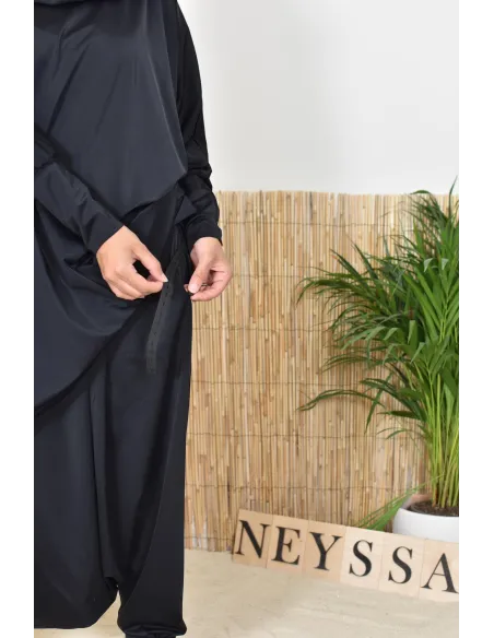 Bade-Jilbab Schmetterlingsschnitt mit integriertem Khimar, perfekt für große Größen