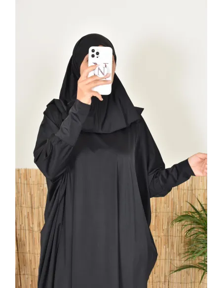 Bade-Jilbab Schmetterlingsschnitt mit integriertem Khimar, perfekt für große Größen