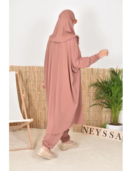 Jilbab de bain papillon 2 pièces avec khimar, maillot de bain légiféré pour femmes voilées