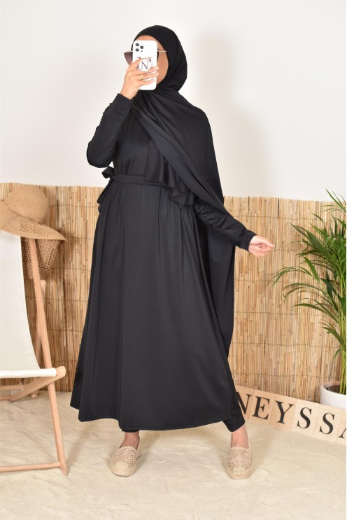 4-teiliger Burkini inklusive Kapuze und Hijab, perfekt für verschleierte Frauen