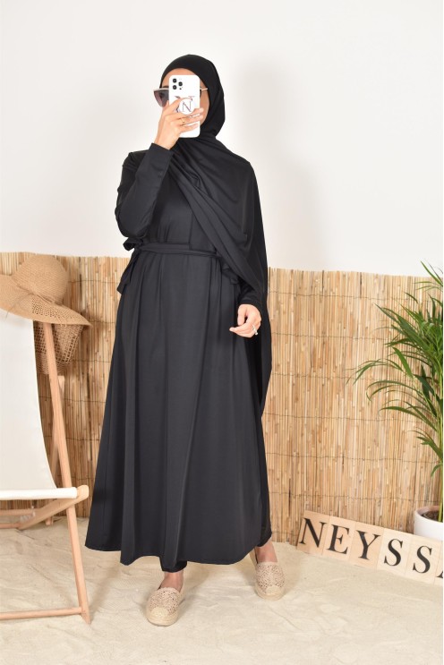 4-teiliger Burkini inklusive Kapuze und Hijab, perfekt für verschleierte Frauen