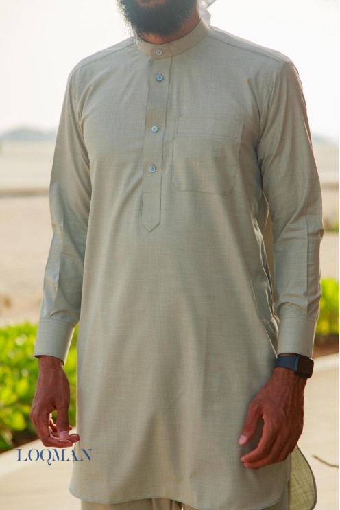 Qamis pakistanais 2 pièces Loqman haute gamme, idéal pour prier ou pour célébrer l'Aïd 