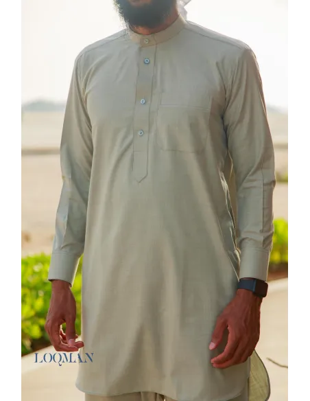 Qamis pakistanais 2 pièces Loqman haute gamme, idéal pour prier ou pour célébrer l'Aïd 