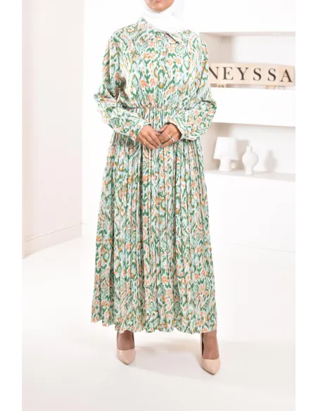 Longue robe à motifs géométriques élégante et mastour Modest fashion pour l'été