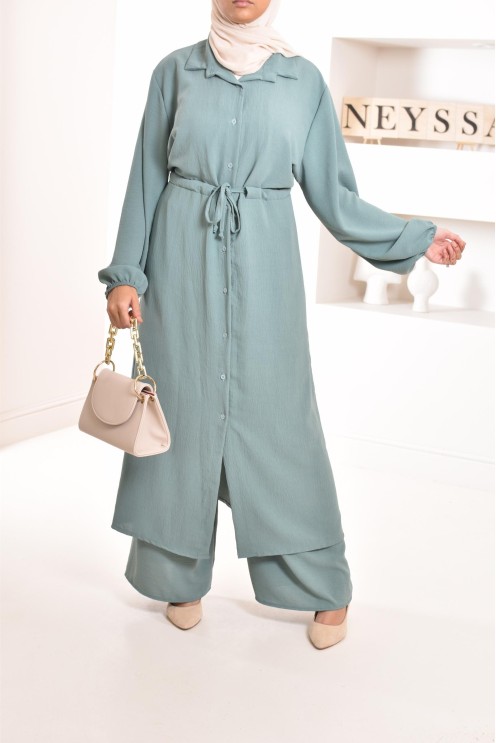 Classy and chic veiled woman top and bottom set with palazzo 