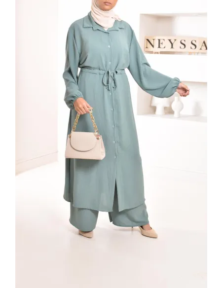 Classy and chic veiled woman top and bottom set with palazzo 