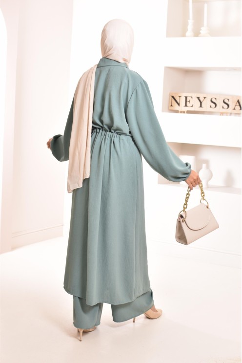 Classy and chic veiled woman top and bottom set with palazzo 