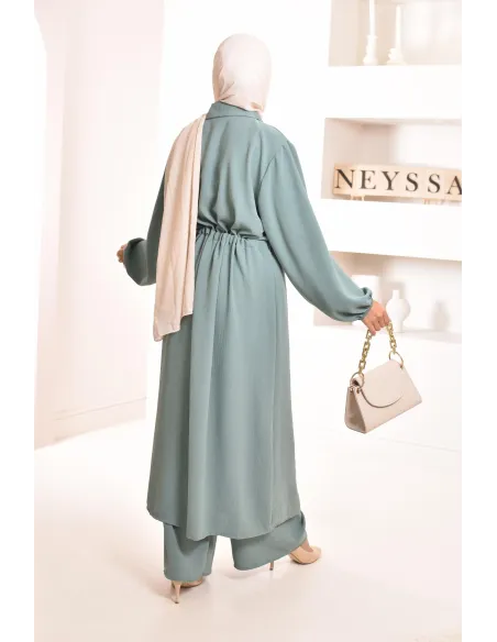 Classy and chic veiled woman top and bottom set with palazzo 