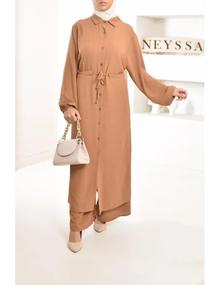 Classy and chic veiled woman top and bottom set with palazzo 