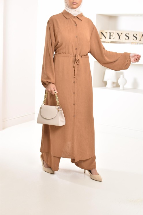 Classy and chic veiled woman top and bottom set with palazzo 