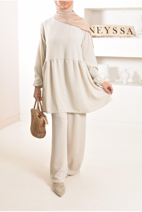 Ensemble fluide mastour tunique et pantalon été femme musulmane 