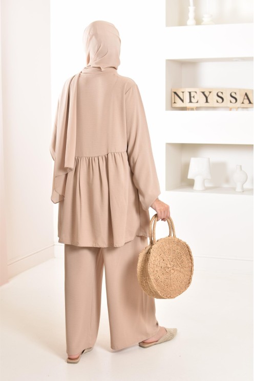 Ensemble fluide mastour tunique et pantalon été femme musulmane 