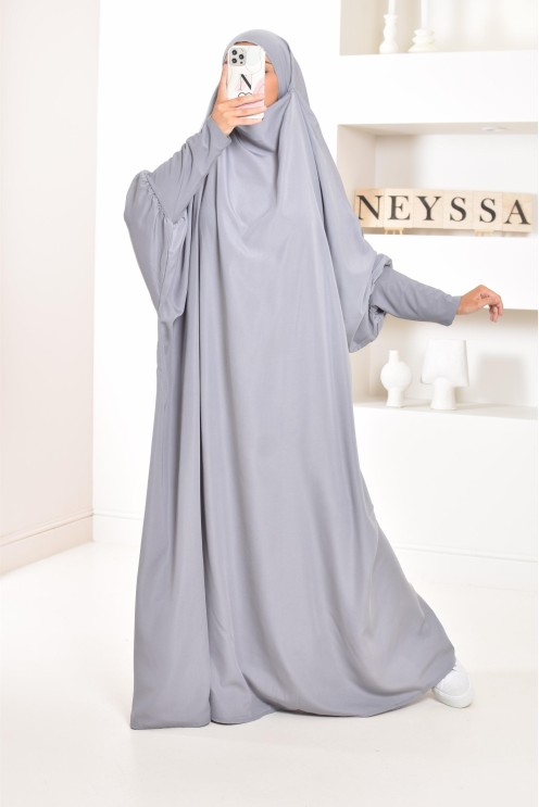 Jilbab une pièce wool peach léger fluide pas cher