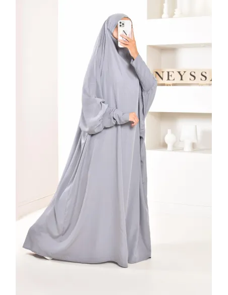 Jilbab une pièce wool peach léger fluide pas cher