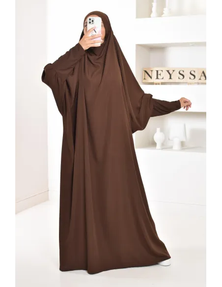 Jilbab une pièce wool peach léger fluide pas cher