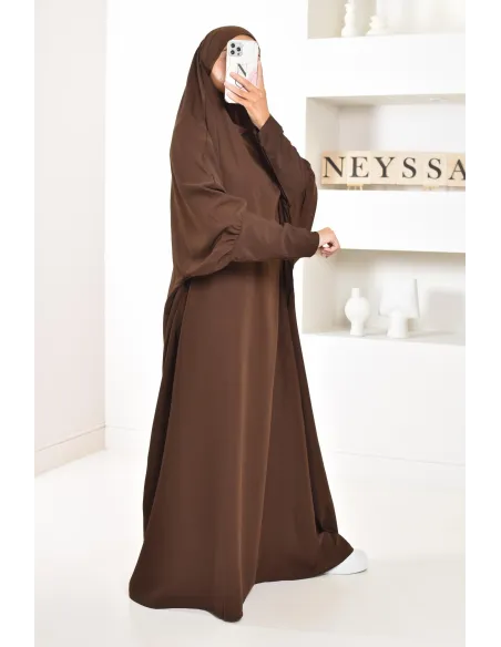 Jilbab une pièce wool peach léger fluide pas cher