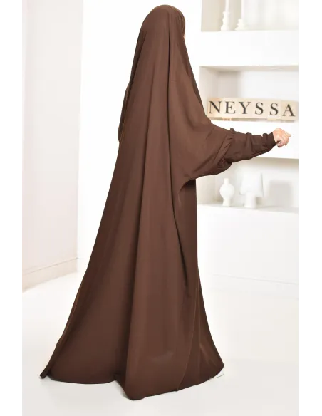 Jilbab une pièce wool peach léger fluide pas cher