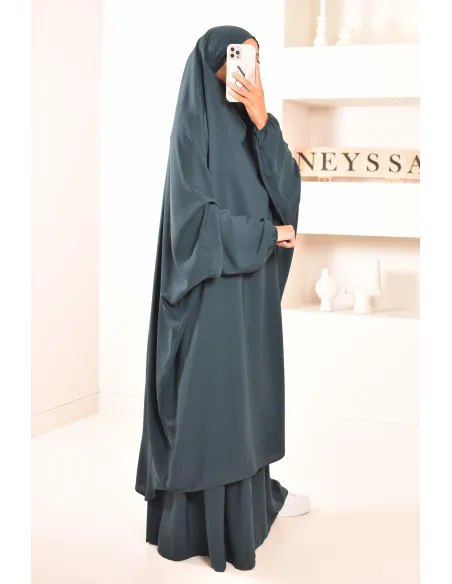 Jilbab deux pièces jupe à manches élastiques pas cher neyssa shop