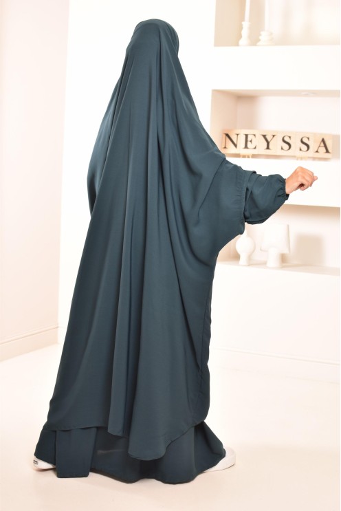 Jilbab deux pièces jupe à manches élastiques pas cher neyssa shop
