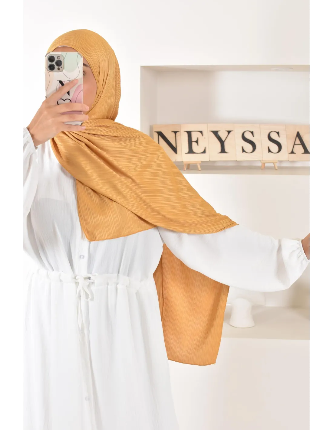 Écharpe Hijab Jersey Pour Femme - 95% Coton, 5% Lycra, Dimensions 170x70 Cm, Opaque, Confortable, Facile à Porter - 6