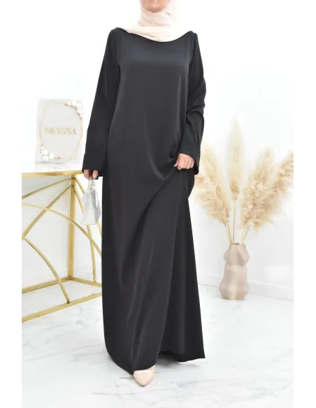 Abaya simple robe longue mastour soie de Médine pour femme voilée