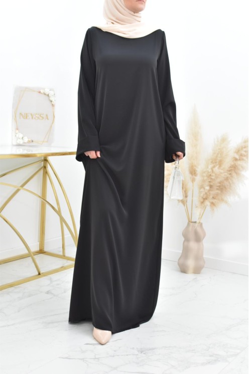 Abaya simple robe longue mastour soie de Médine pour femme voilée