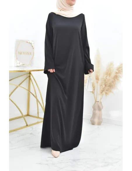 Abaya simple robe longue mastour soie de Médine pour femme voilée