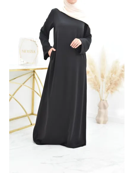 Abaya simple robe longue mastour soie de Médine pour femme voilée
