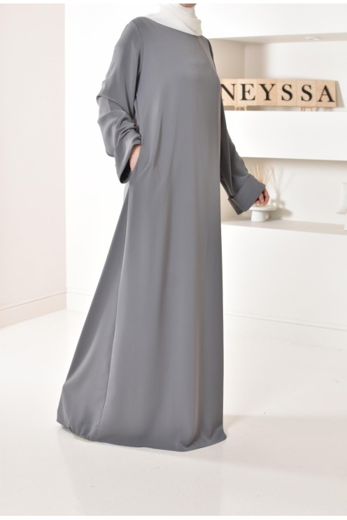 Abaya simple robe longue mastour soie de Médine pour femme voilée