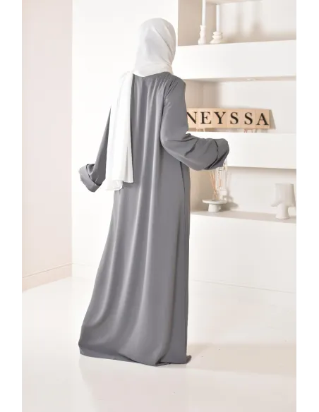 Abaya simple robe longue mastour soie de Médine pour femme voilée