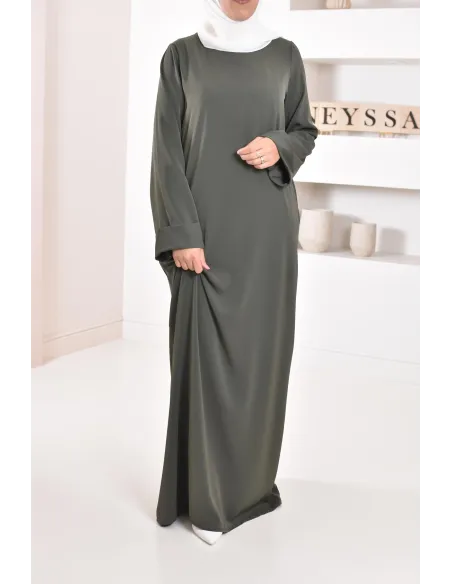 Abaya simple robe longue mastour soie de Médine pour femme voilée