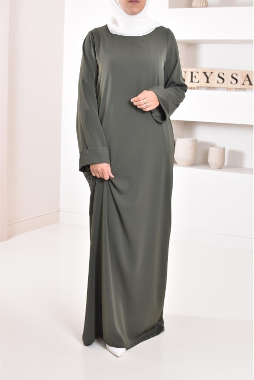 Abaya simple robe longue mastour soie de Médine pour femme voilée