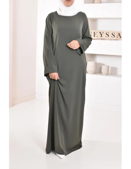 Abaya simple robe longue mastour soie de Médine pour femme voilée