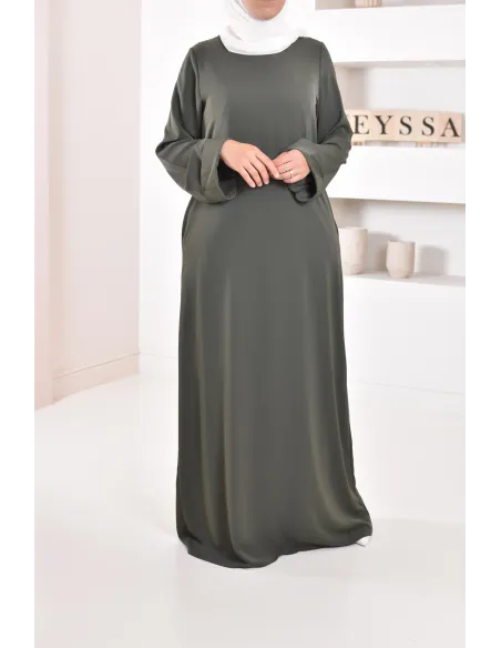 Abaya simple robe longue mastour soie de Médine pour femme voilée