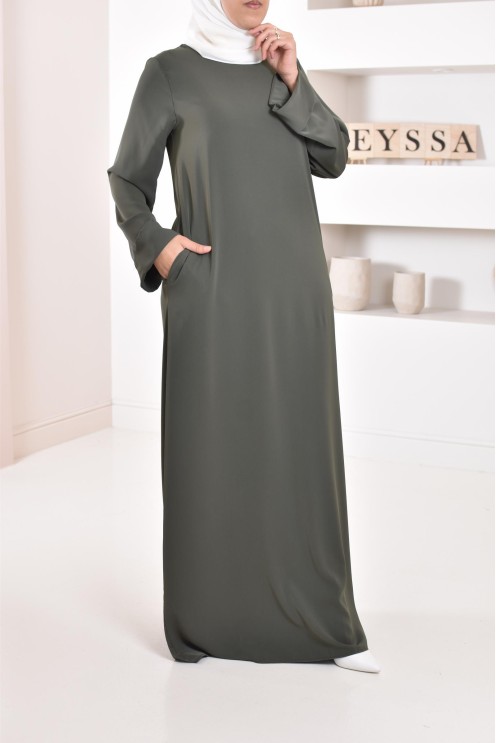 Abaya simple robe longue mastour soie de Médine pour femme voilée