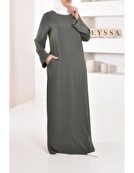 Abaya simple robe longue mastour soie de Médine pour femme voilée