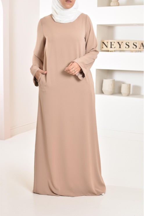 Abaya simple robe longue mastour soie de Médine pour femme voilée