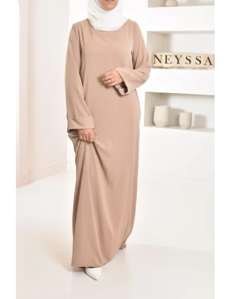 Abaya simple robe longue mastour soie de Médine pour femme voilée