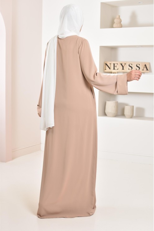 Abaya simple robe longue mastour soie de Médine pour femme voilée