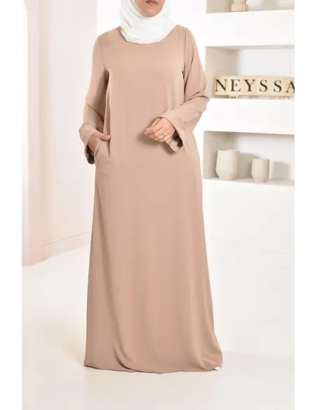 Abaya simple robe longue mastour soie de Médine pour femme voilée