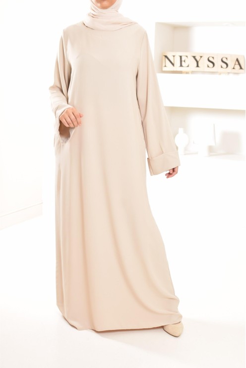 Abaya simple robe longue mastour soie de Médine pour femme voilée