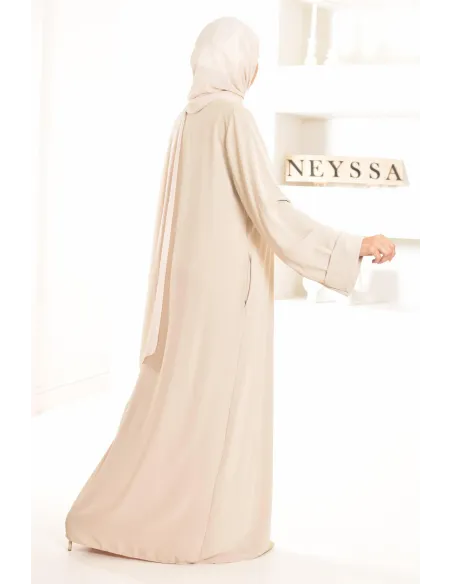 Abaya simple robe longue mastour soie de Médine pour femme voilée